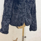 Vintage Black Rabbit and Fox Fur Jacket