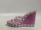 Vtg Dolce & Gabbana Pink Lucite Wedge Sandal Heels 35