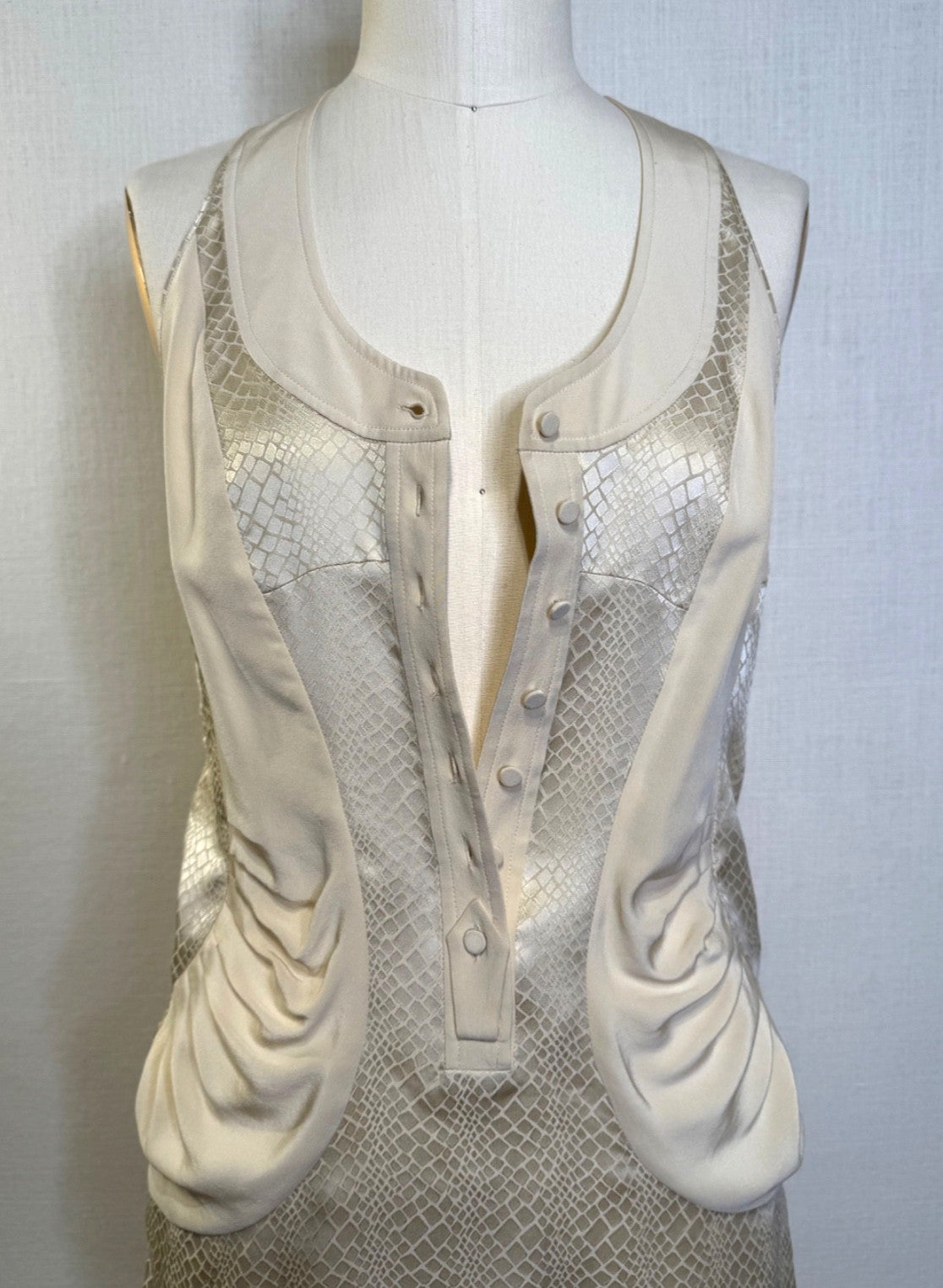 Balenciaga Silk by NICOLAS GHESQUIERE Cream Tank Blouse FR36 S , Vintage 2009