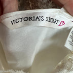 Vtg Victoria's Secret Slip Dress Chemise Sz S Ivory Lingerie 90s Coquette Bridal