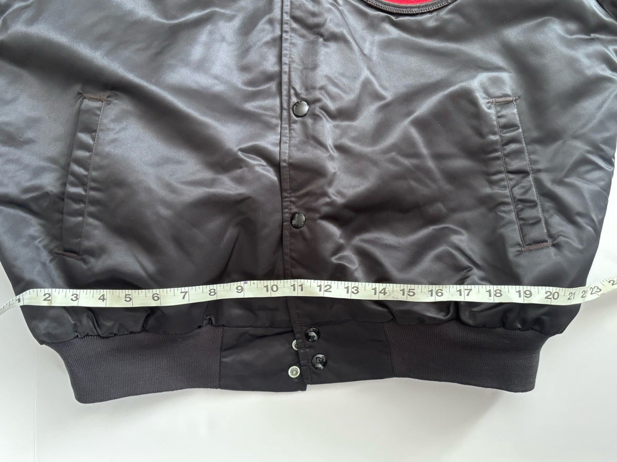 Chalk Line 1980s 49ers Black Satin Jacket XL