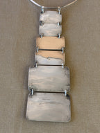 VTG Artisan Studio Modernist Sterling Silver 925 Moonstone Choker Necklace