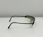 Vintage Authentic Chanel Shield Sunglasses 4078-B Gradient Lens Black Frames
