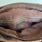 Diesel 2000s Brown Leather Shoulder Bag with Fringe Large