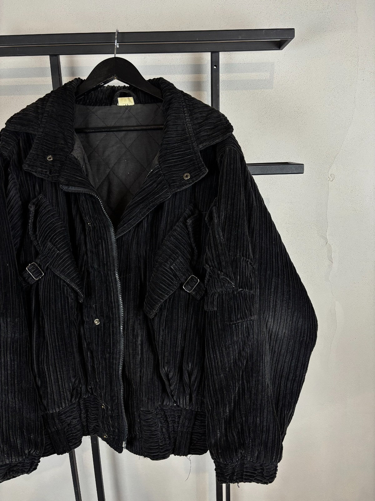 VTG RARE ISSEY MIYAKE TYPE JAPANESE JUNYA BONDAGE CORDUROYBOMBER JACKET BOXY FIT