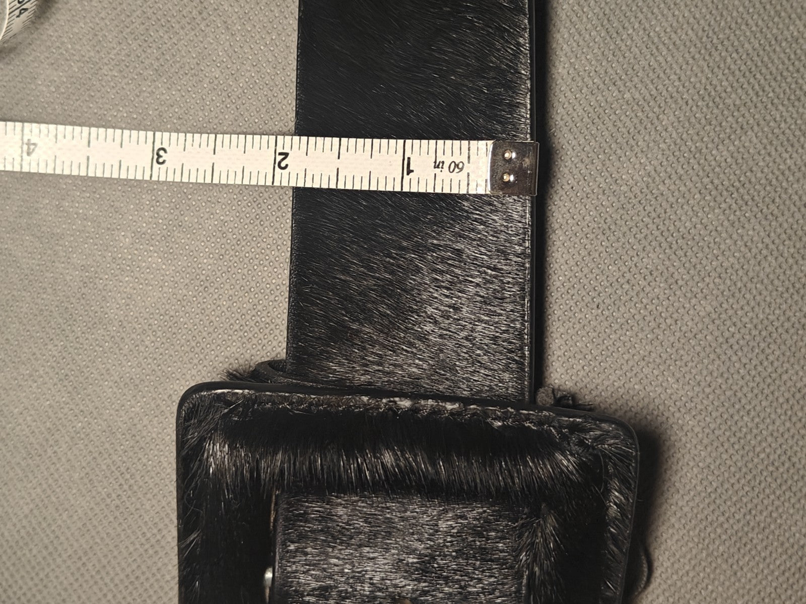 Wide Black Ponyhair Belt