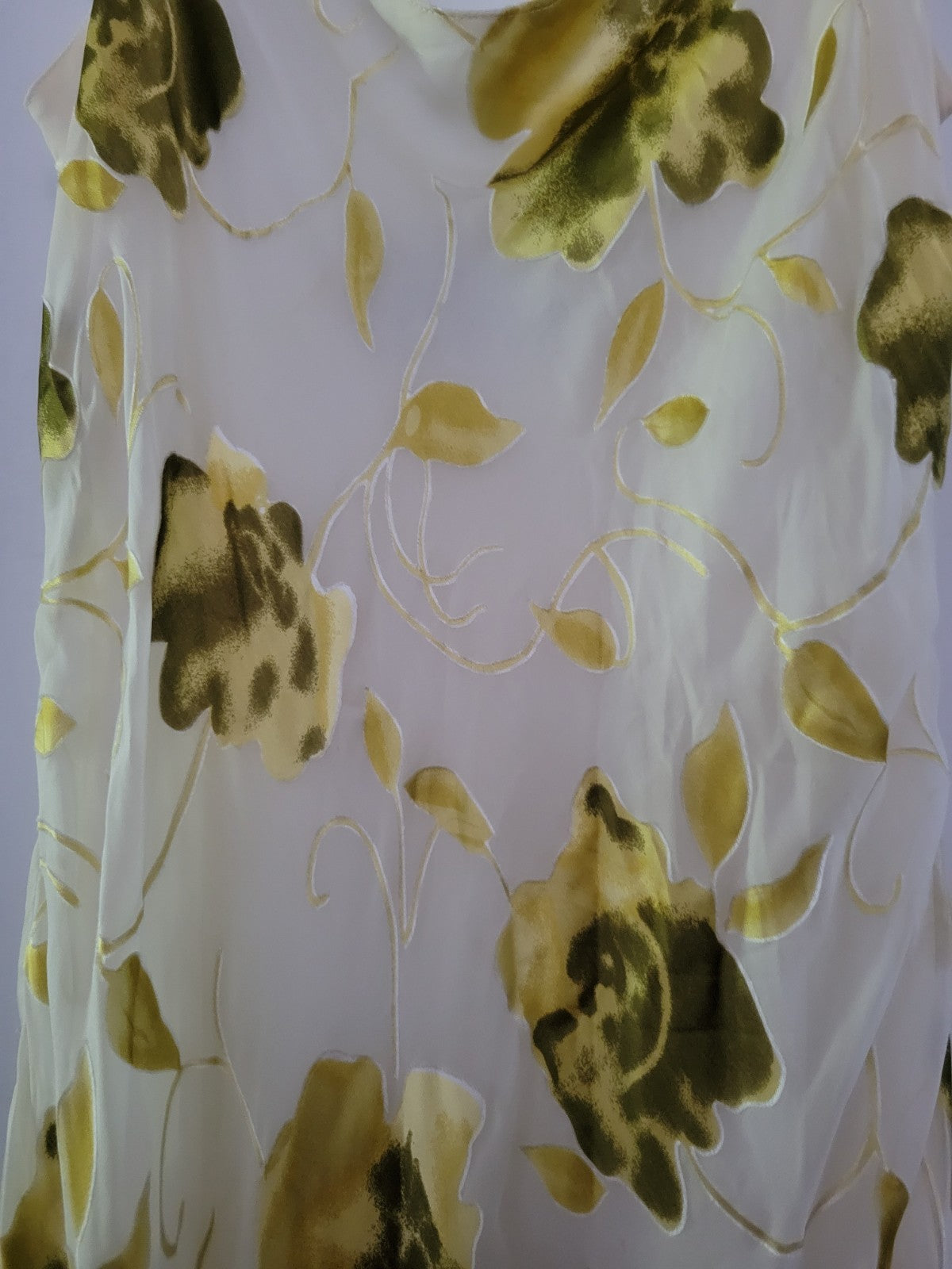 Chetta B Evenings Vintage Silk Blend Floral Babydoll Dress Yellow Size 10