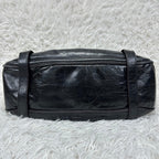 Francesco Biasia Handbag Tote Leather studs Black y2k gimmick grunge vintage
