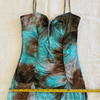 Turquoise Brown Tie Dye Slip Dress