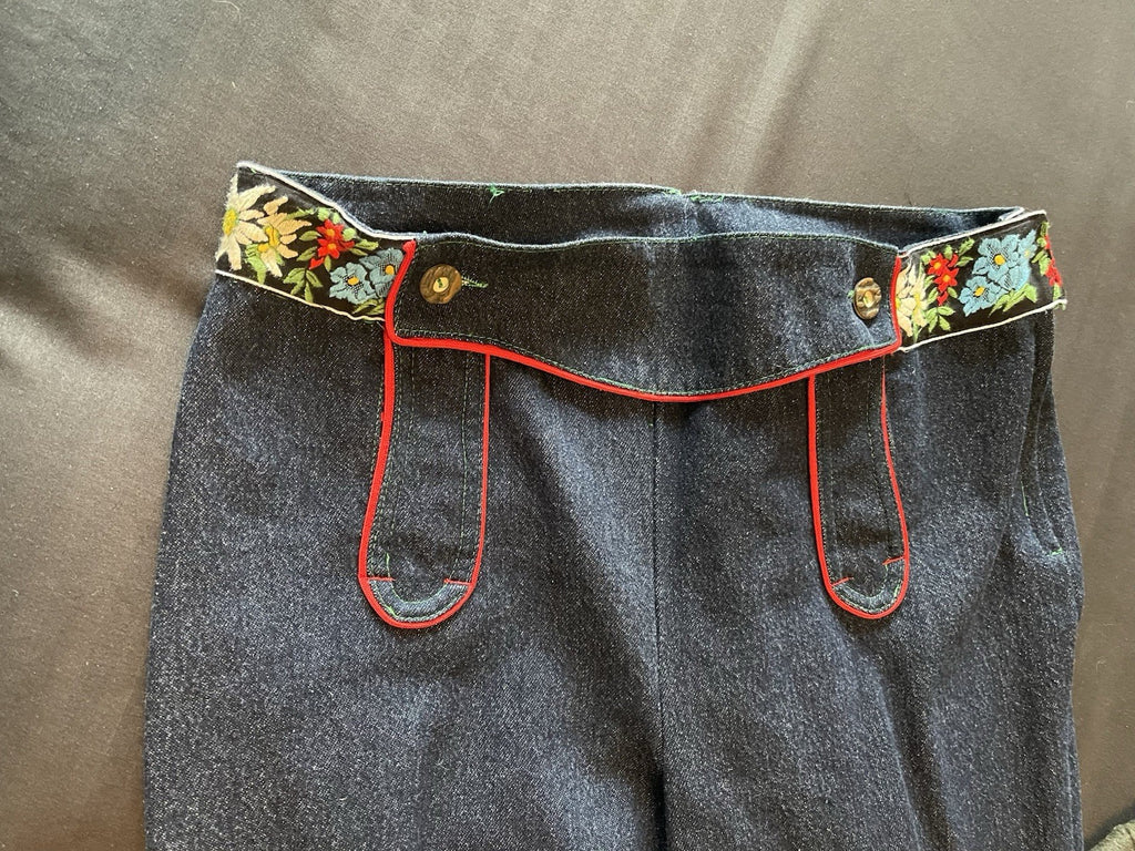 Dolce & Gabbana Vintage Dirndl Outfit Jeans and Bustier Vest Size 42