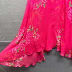 Vintage Pink Floral Beaded Cowl Neck Maxi Dress
