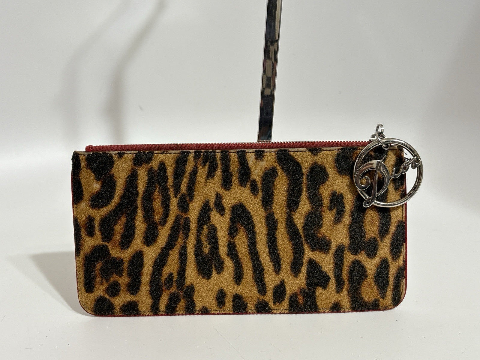 Vtg Christian Dior by John Galliano Leopard Print Pony Hair Clutch Bag