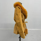 Vintage Y2K "Golden Fleece" Sheared Lambskin & Fox Fur Jacket