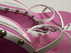 Vtg Dolce & Gabbana Pink Lucite Wedge Sandal Heels 35