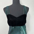 Vintage Green Iridescent Black Velvet Dress