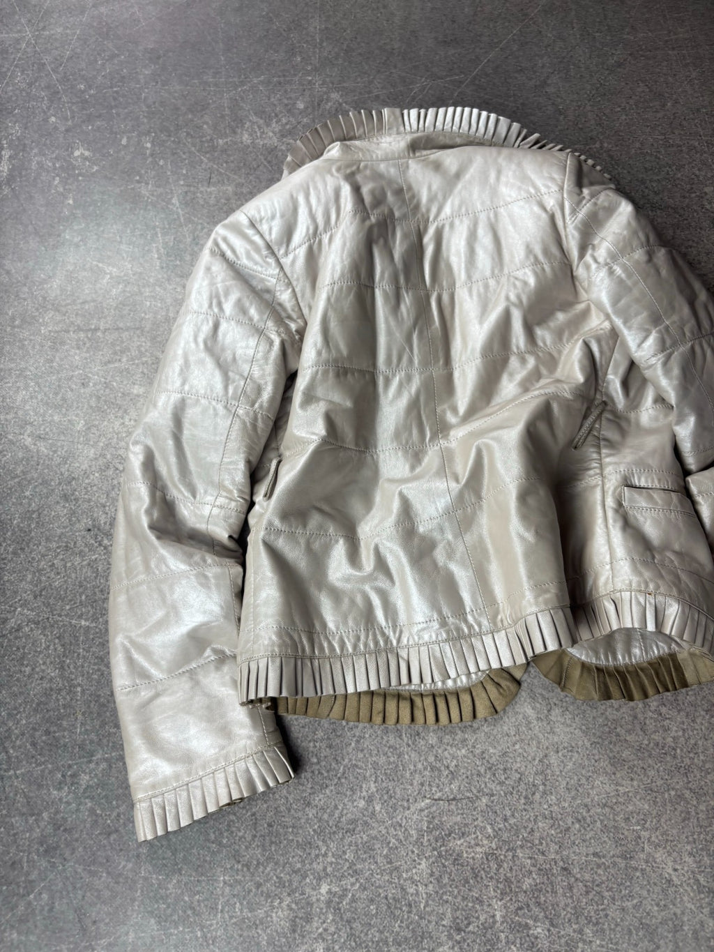 Vizio Lambskin Leather Jacket with Fur Collar Y2K