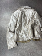 Vizio Lambskin Leather Jacket with Fur Collar Y2K