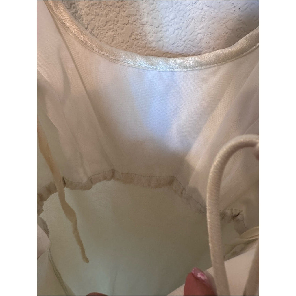 Vintage Cache Off-White Satin Maxi Dress