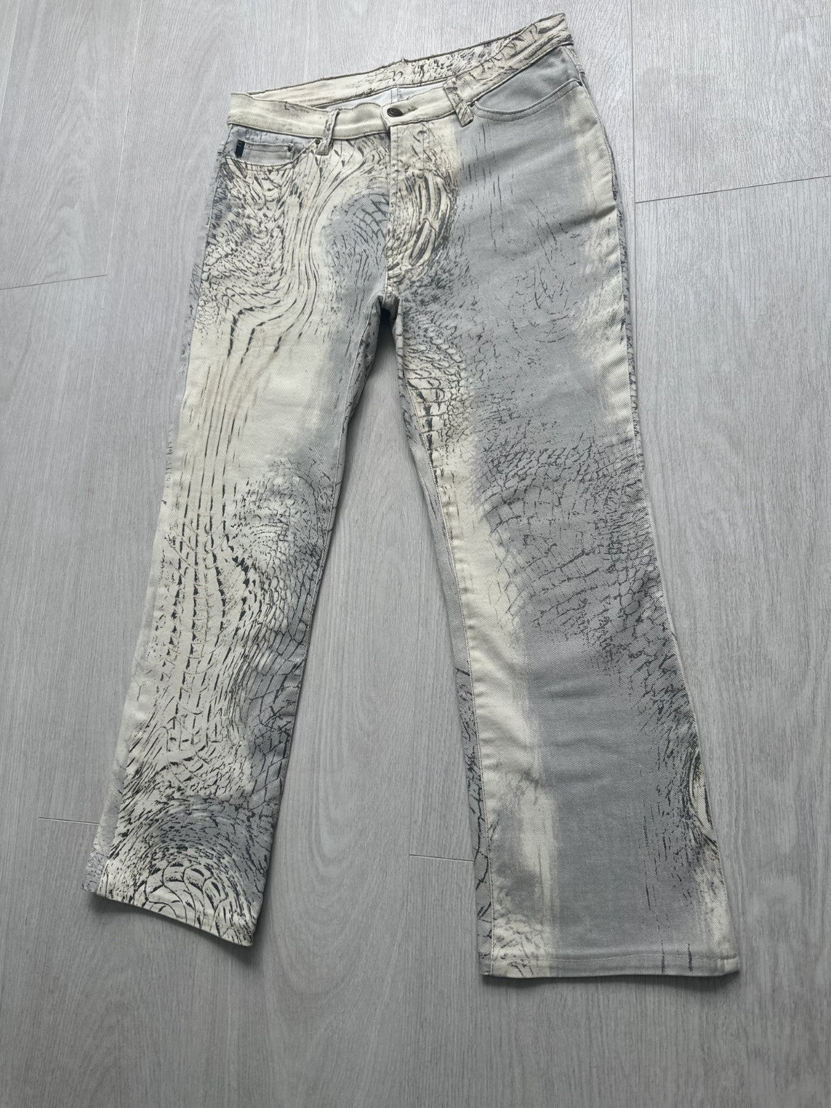 Rare Vintage Roberto Cavalli Crocodile Print Sand Pants