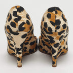 Casadei Tricolor Canvas Wedge Peep Toe Pumps - EU 40 / US 10 / UK 7