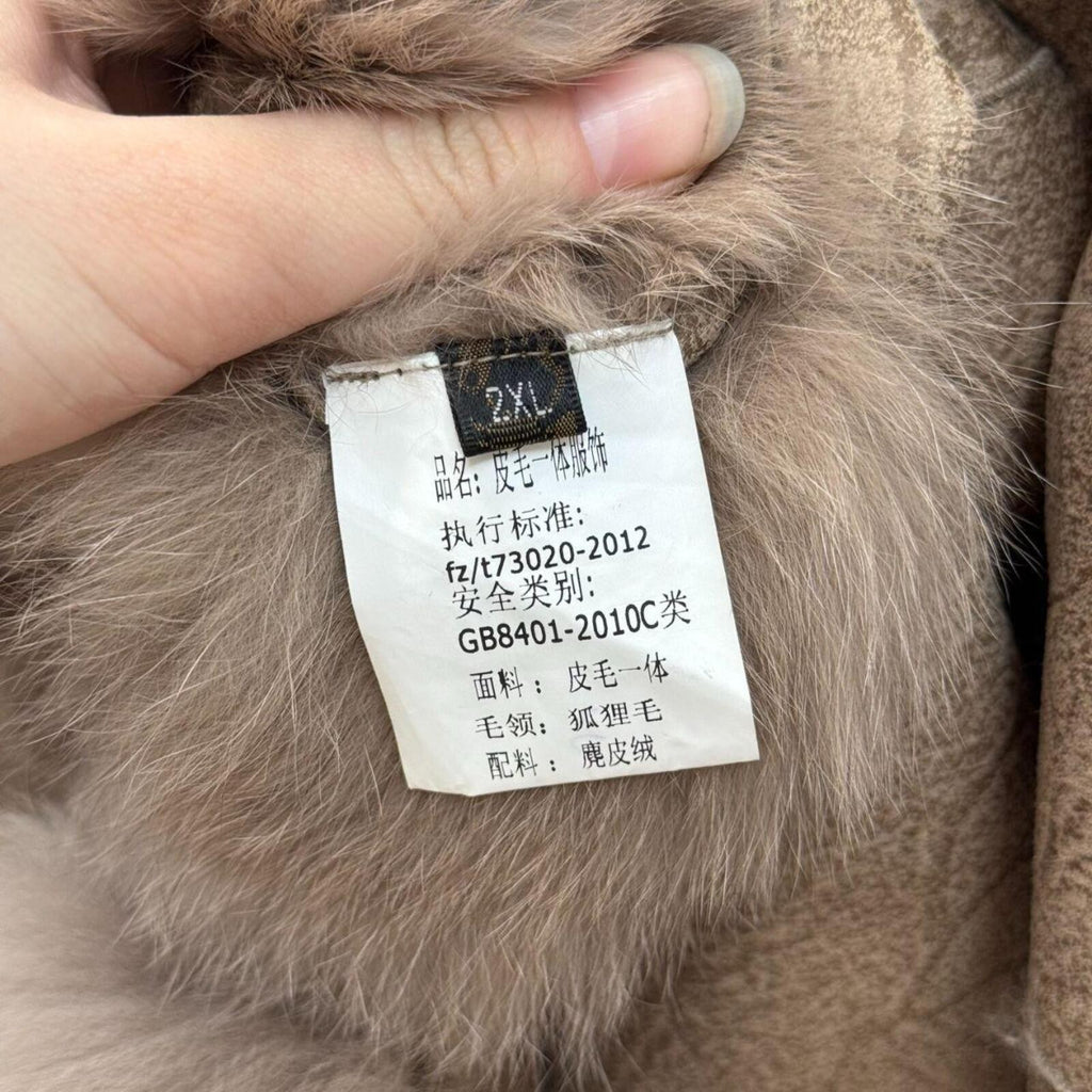 Vintage Deerskin and Fox Fur Trench Coat