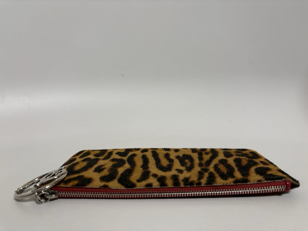 Vtg Christian Dior by John Galliano Leopard Print Pony Hair Clutch Bag