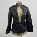 Vintage Black Marc by Marc Jacobs Plunge Military Leather Jacket