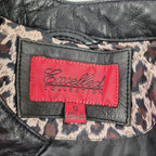 Excelled Leather Jacket Women’s Small Black Leather Short Biker Moto Lace Up