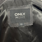 Vintage Black Asymmetric Funnel Neck Leather Jacket
