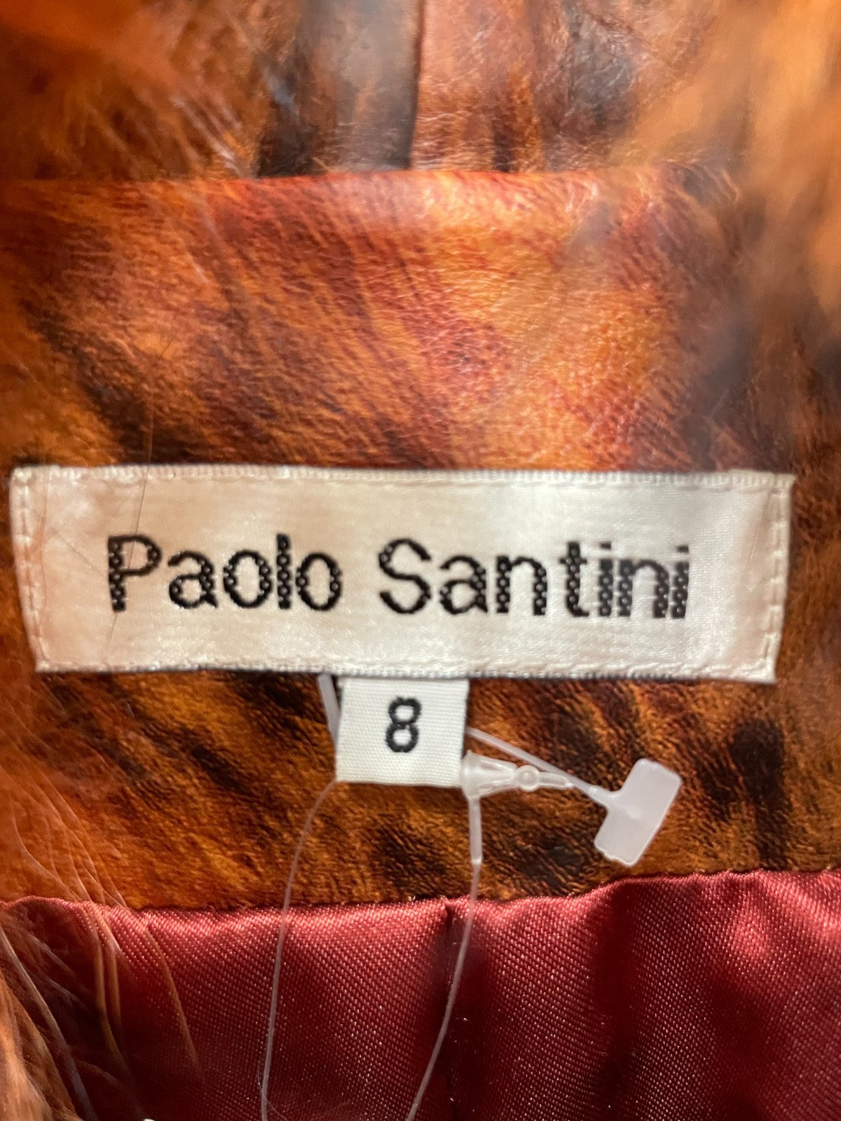 Paolo Santini Leather, real fox tream jacket women size 8