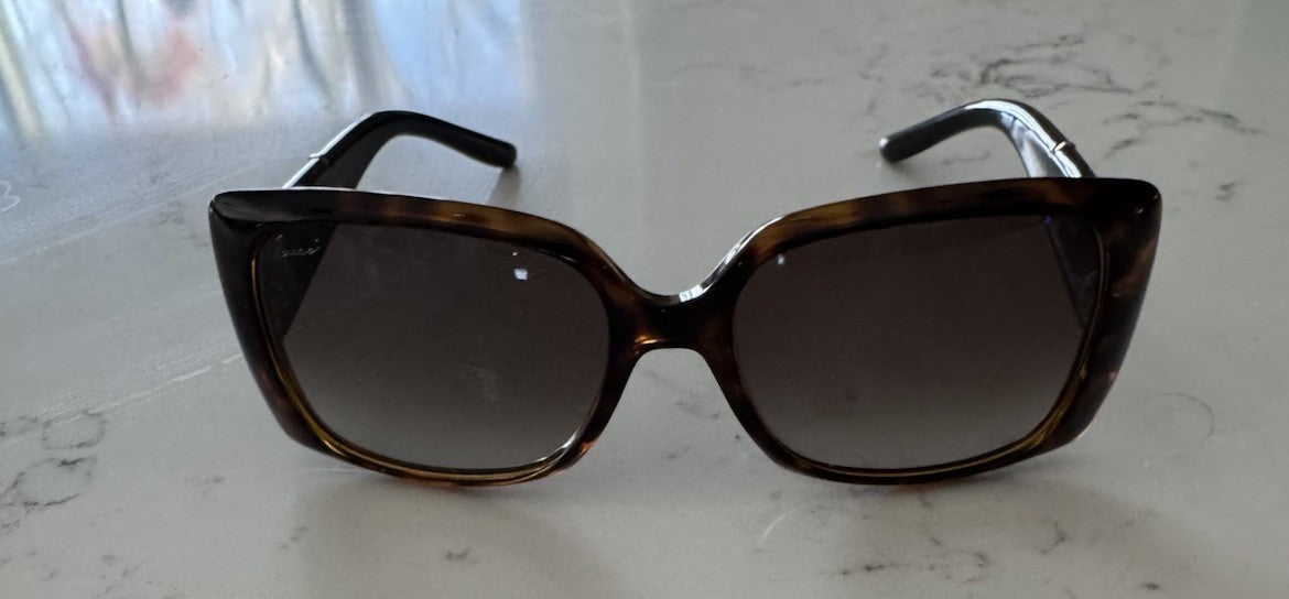 GUCCI Y2K GG2575/S Tortoise Brown Transparent Horsebit Sunglasses