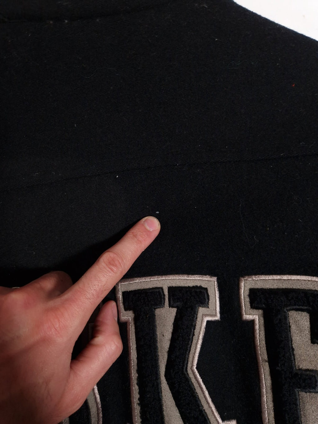 90's Nike Varsity Jacket Size Medium Oversized Black Grey Leather Wool Bomber