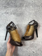 Roberto Cavalli 2000s Brown Fur High Heels