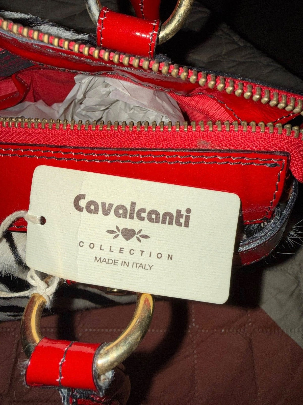 Cavalcanti Black and White Leather Calf Hair Handbag