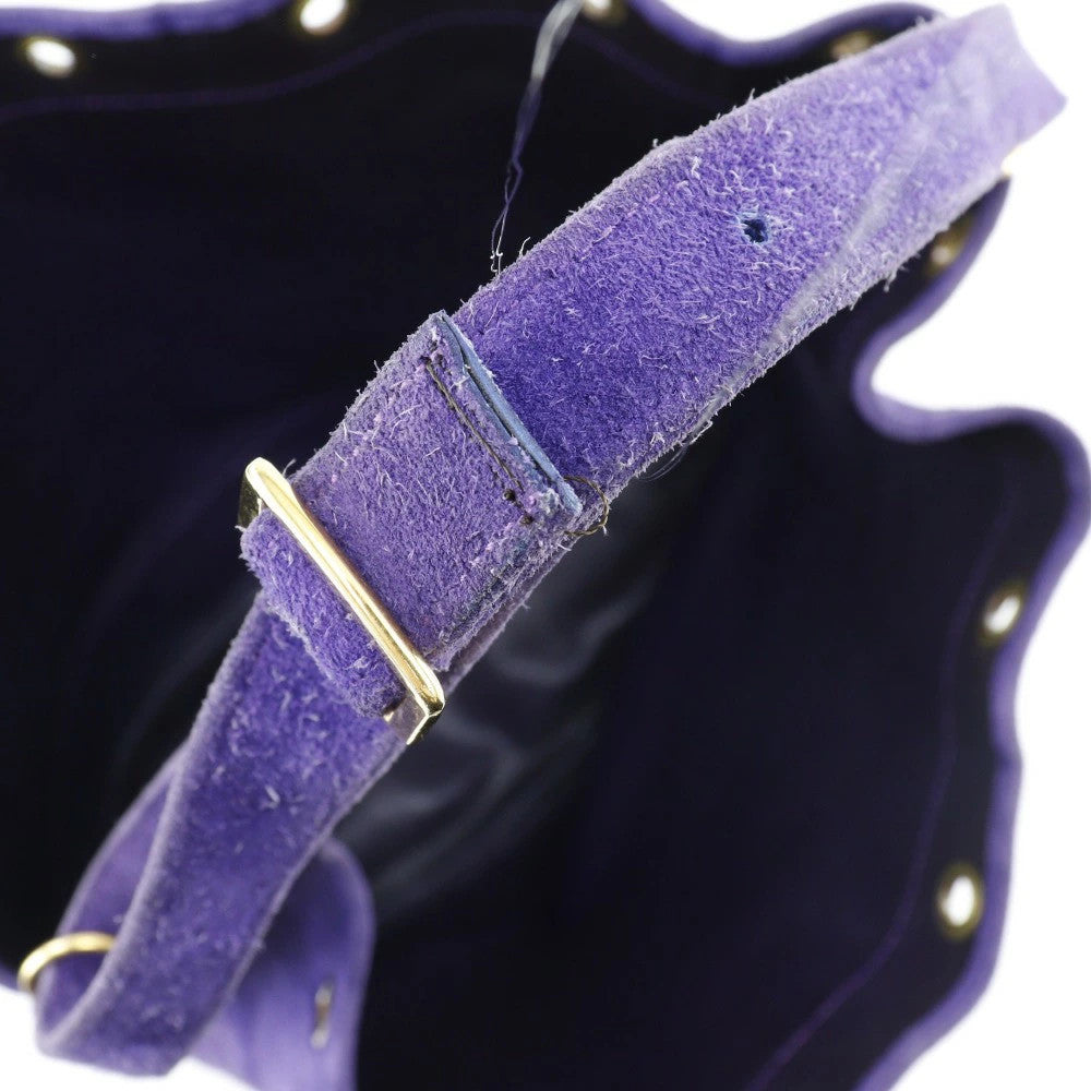 Hermes Market GM Shoulder Bag Suede Purple 1982 Women's #NB1676