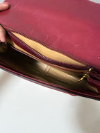 Gucci Interlocking G Shoulder Bag Suede Leather Bordeaux