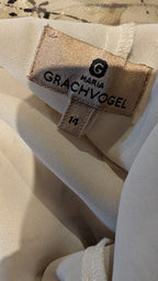 Y2K Maria Grachvogel Long Vanilla Bias Cut Beaded Dress UK 12/14 (US 10)