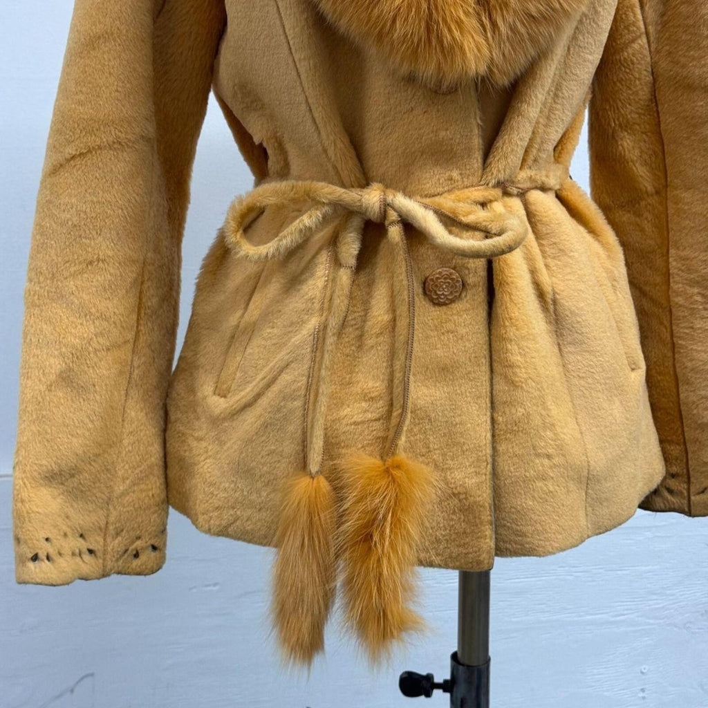 Vintage Y2K "Golden Fleece" Sheared Lambskin & Fox Fur Jacket