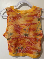 Victoria's Secret 1990s Mesh Lace Tropical Tank and Maxi Skirt Set Medium Large