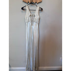 Vintage Cache Off-White Satin Maxi Dress