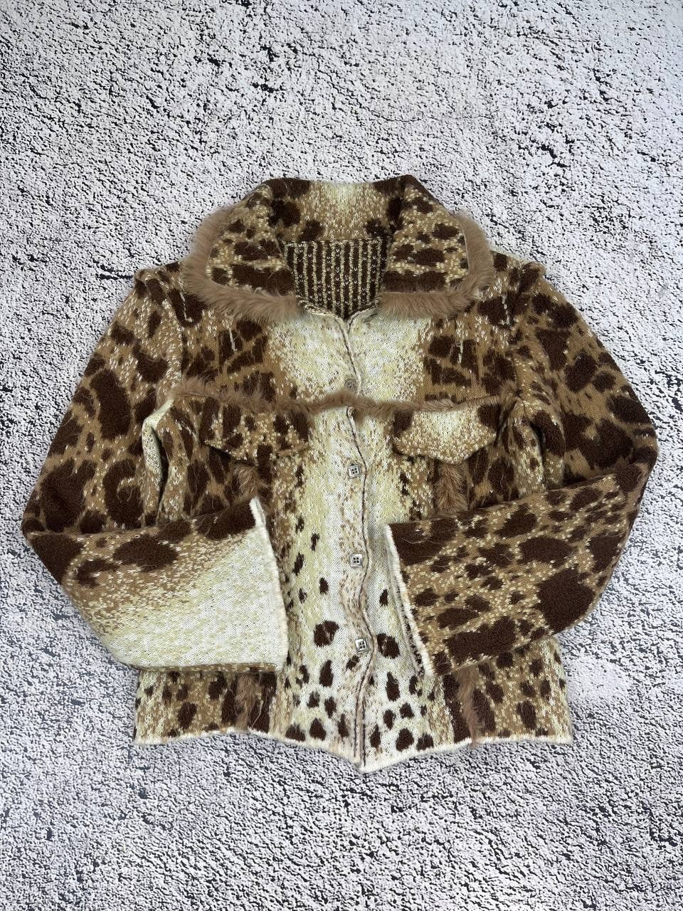 Vintage Leopard Mohair Animal Wool Jacket Blazer Glamour