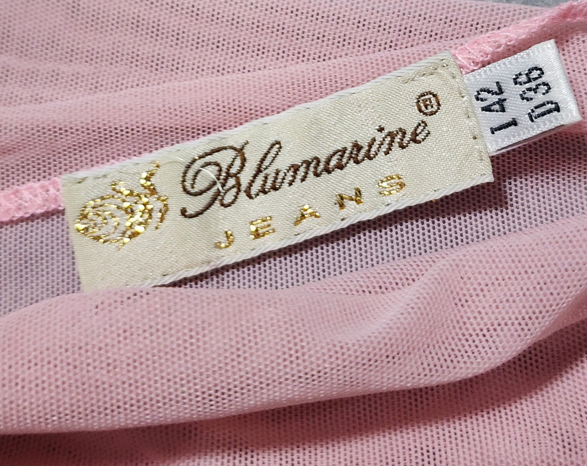 Blumarine Y2k Embellished Mesh Top Size S/M