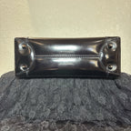 Auth Christian Dior Vintage 1999 Malice Pearl Bag Black Patent Leather Gunmetal