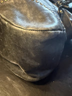 Francesco Biasia Studded Leather Hobo Satchel