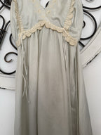 Vtg 70s Christian Dior Lingerie Ivory Lace Silk Nightgown Slip Womens Small