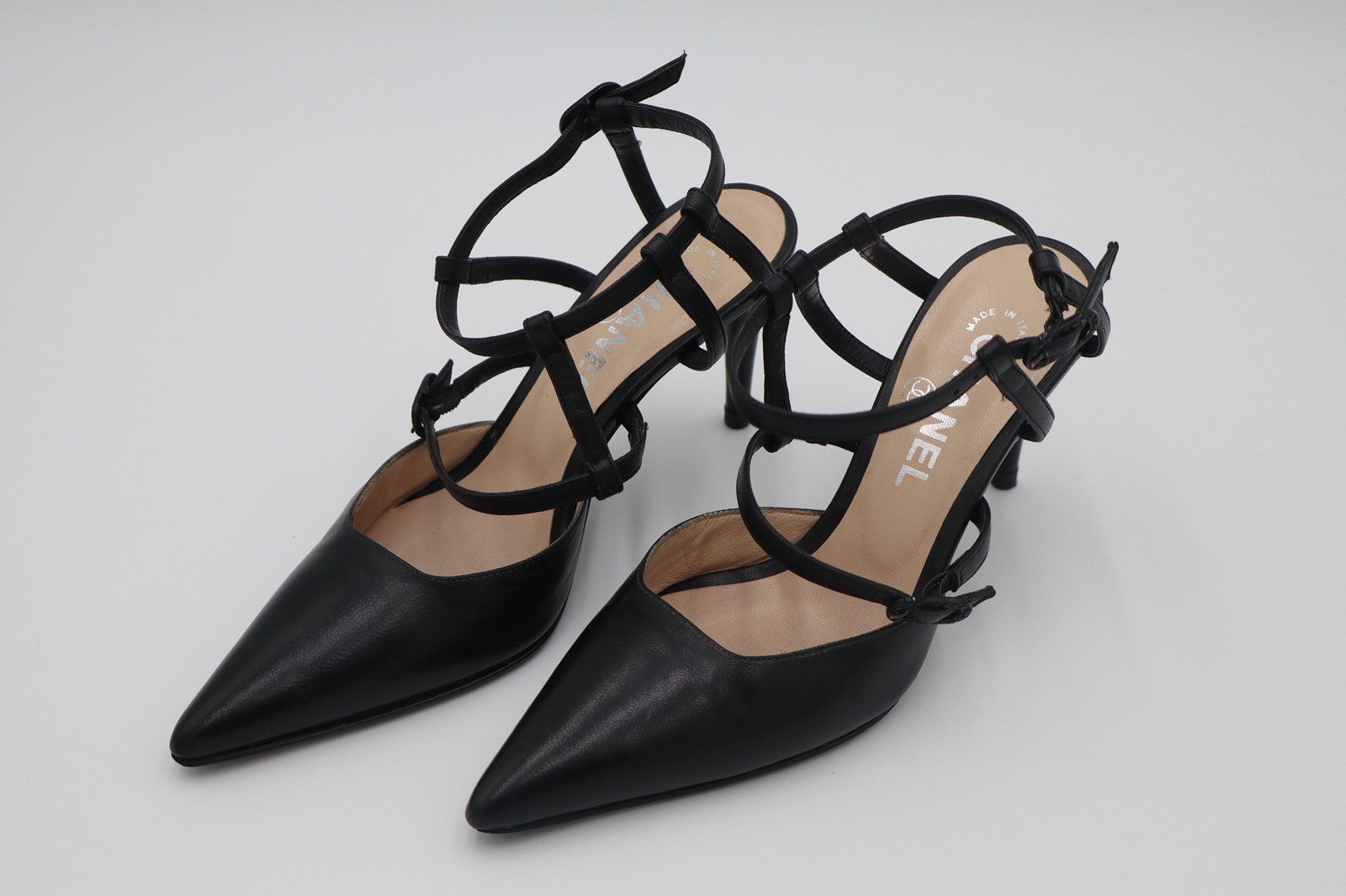 Vintage Chanel Strappy Pointed Toe Heels