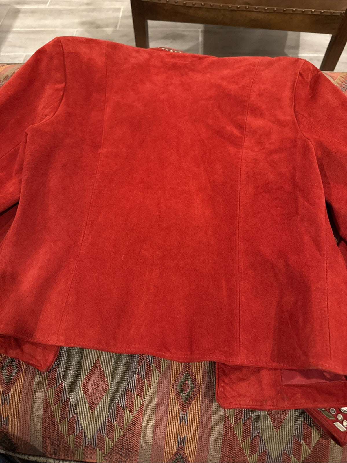 Double D Ranch Embellished Red Leather Jacket Sz S