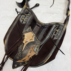 Francesco Biasia Suede Leather Patchwork Hobo Bag