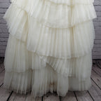 White By Vera Wang Ivory Tiered Strapless Bridal Wedding Gown Dress 12 VW351020