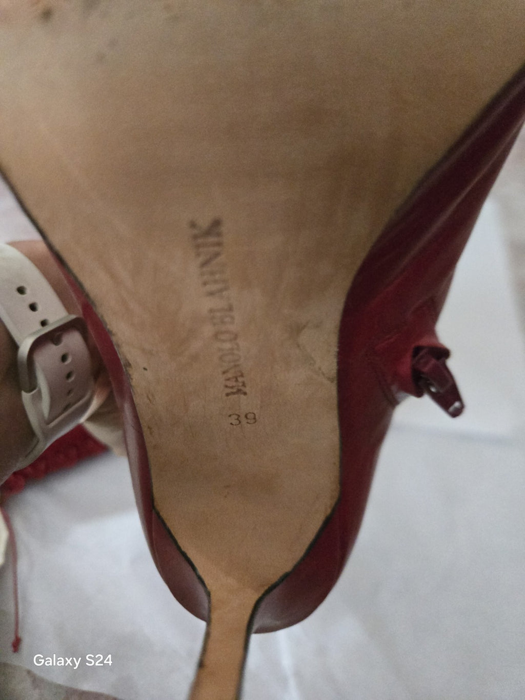 Red Leather MANOLO BLAHNIK LACE UP BOOTS SIZE 39 Perfect Condition